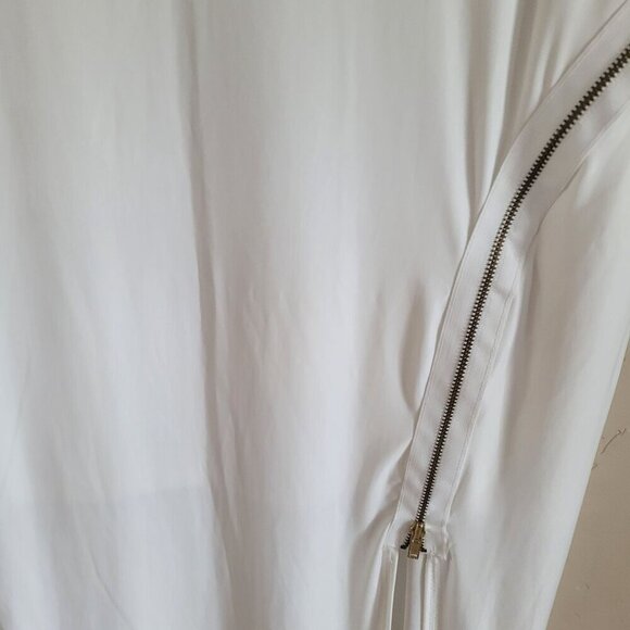 Cefian USA Long White Maxi Dress With Zipper Detail size S - Picture 2 of 6